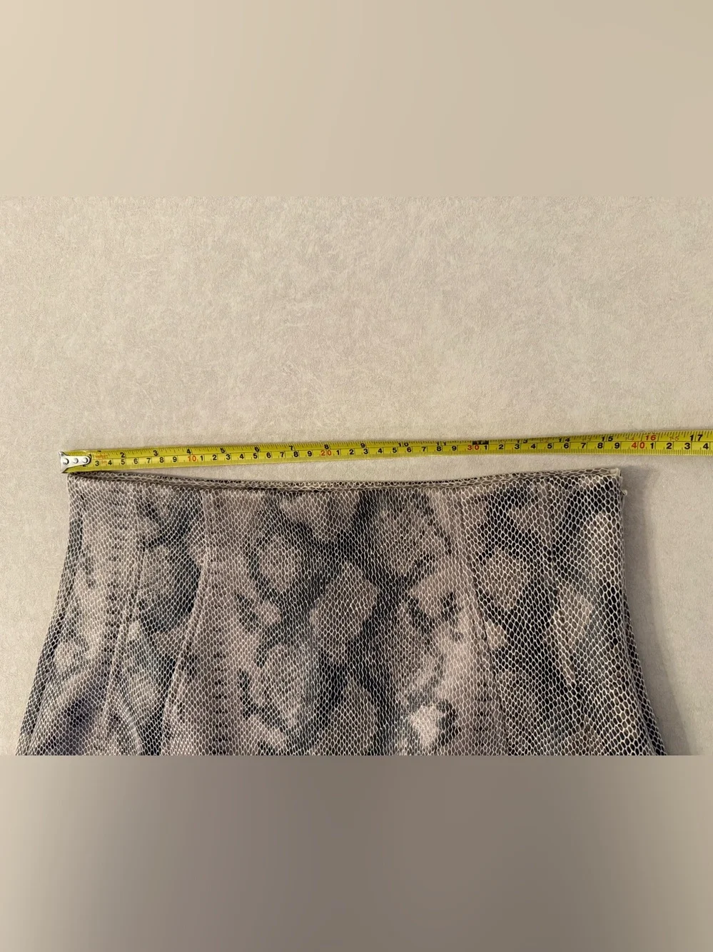 Zara Snakeskin Print High Rise A-Line Mini Skirt Brown Taupe Beige Black Size M
